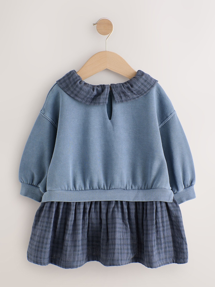 Navy Layered Sweat Dress (3mths-7yrs) - Image 2 of 5