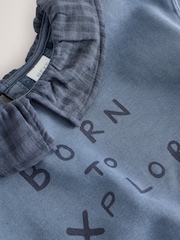 Navy Layered Sweat Dress (3mths-7yrs) - Image 7 of 9