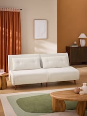 MADE.COM Off White Natural Pax Boucle Haru 4 Seater Sofa Bed - Image 1 of 6
