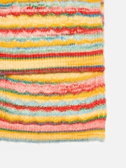 Oliver Bonas Yellow Space Dye Striped Knitted Scarf - Image 3 of 5