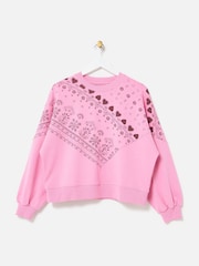 Oliver Bonas Paisley Bandana Print Cotton Sweatshirt - Bild 3 von 7