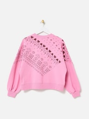 Oliver Bonas Paisley Bandana Print Cotton Sweatshirt - Bild 4 von 7