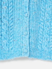 Oliver Bonas Blue Marl Chunky Cable Knit Cardigan - Image 7 of 7