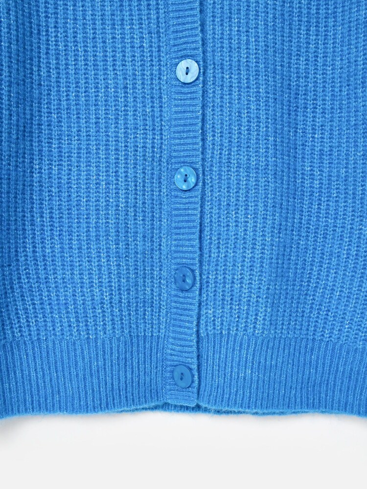 Oliver Bonas Blue Ribbed Crew Neck Knitted Cardigan - Image 8 of 8 Oliver Bonas Blue Ribbed Crew Neck Knitted Cardigan - Image 8 of 8