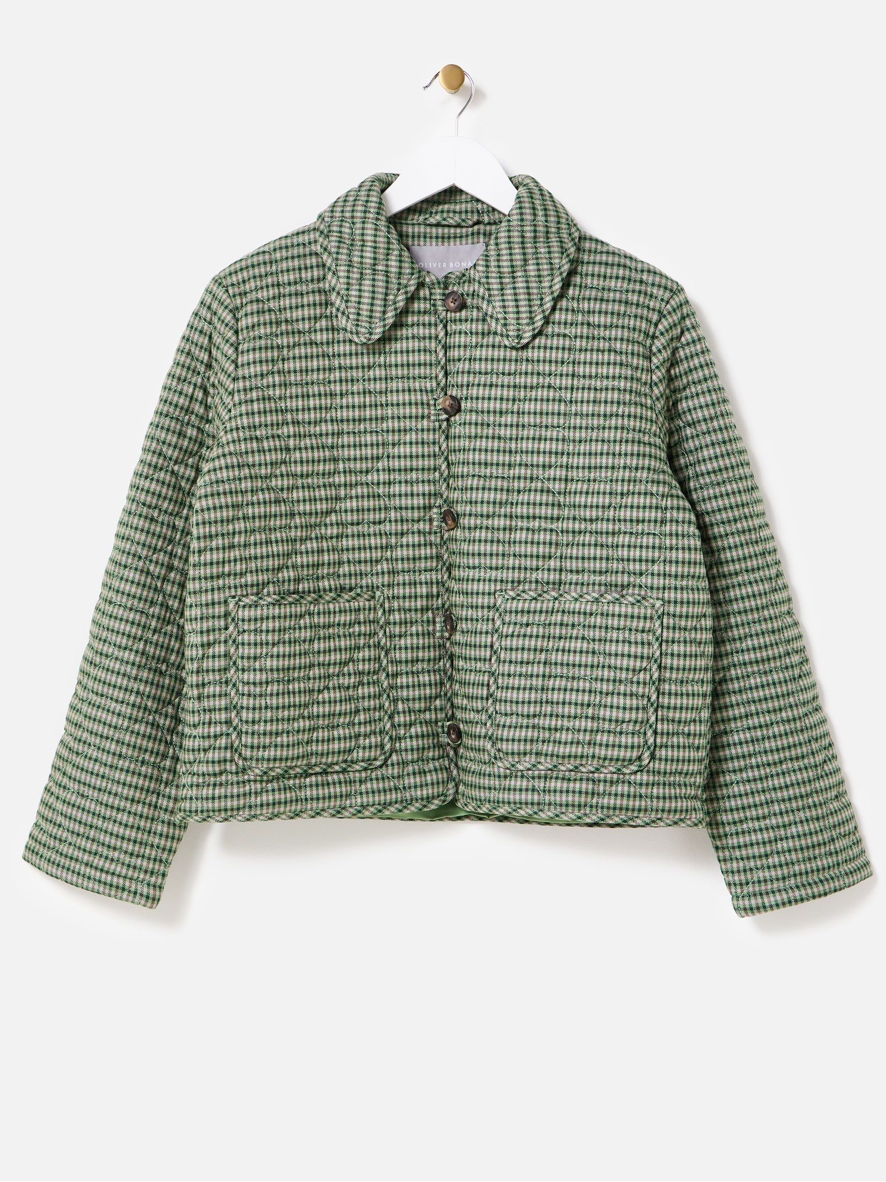 Buy Oliver Bonas Green Checked Heart Quilted Jacket from Next 
