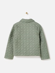 Oliver Bonas Green Checked Heart Quilted Jacket - Image 2 of 6
