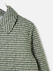Oliver Bonas Green Checked Heart Quilted Jacket - Image 4 of 6