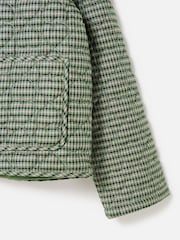 Oliver Bonas Green Checked Heart Quilted Jacket - Image 5 of 6