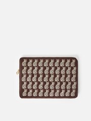 Oliver Bonas Brown Corduroy Cats Laptop Case - Image 1 of 5