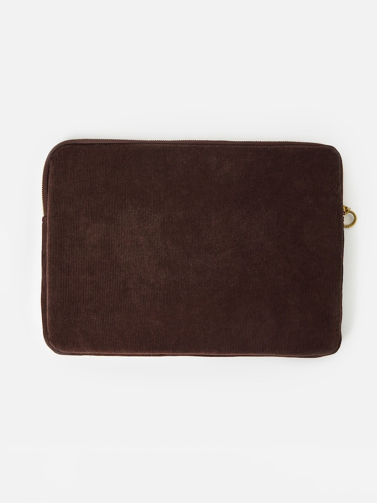 Oliver Bonas Brown Corduroy Cats Laptop Case - Image 2 of 5