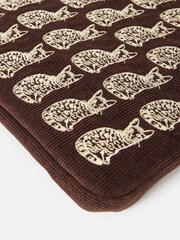 Oliver Bonas Brown Corduroy Cats Laptop Case - Image 4 of 5