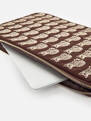 Oliver Bonas Brown Corduroy Cats Laptop Case - Image 5 of 5
