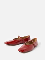 Oliver Bonas Red Patent Square Toe Mary Jane Shoes - Image 3 of 7