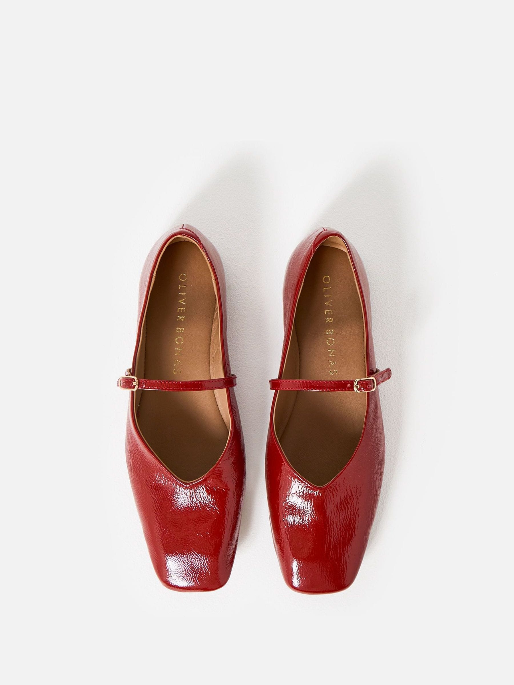 Buy Oliver Bonas Red Patent Square Toe Mary Jane Shoes from Next USA