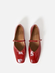 Oliver Bonas Red Patent Square Toe Mary Jane Shoes - Image 4 of 7