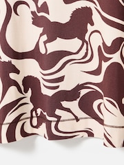 Oliver Bonas Brown Horse Print Fitted Long Sleeve Top - Image 7 of 8