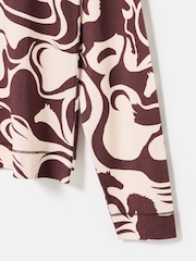 Oliver Bonas Brown Horse Print Fitted Long Sleeve Top - Image 8 of 8