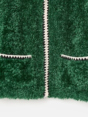 Oliver Bonas Green Textured Faux Fur Jacket - Image 6 of 7