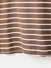 Oliver Bonas Brown Striped Heart Embroidered T-Shirt - Image 8 of 8