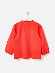 Oliver Bonas Pink Corduroy Frill Collar Shirt - Image 3 of 6