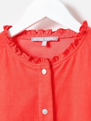 Oliver Bonas Pink Corduroy Frill Collar Shirt - Image 4 of 6