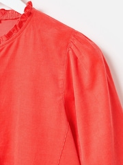 Oliver Bonas Pink Corduroy Frill Collar Shirt - Image 5 of 6