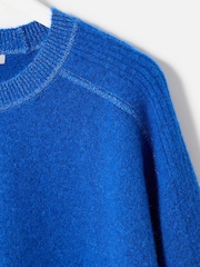 Oliver Bonas Blue Sparkle Crew Neck Knitted Jumper - Image 4 of 6