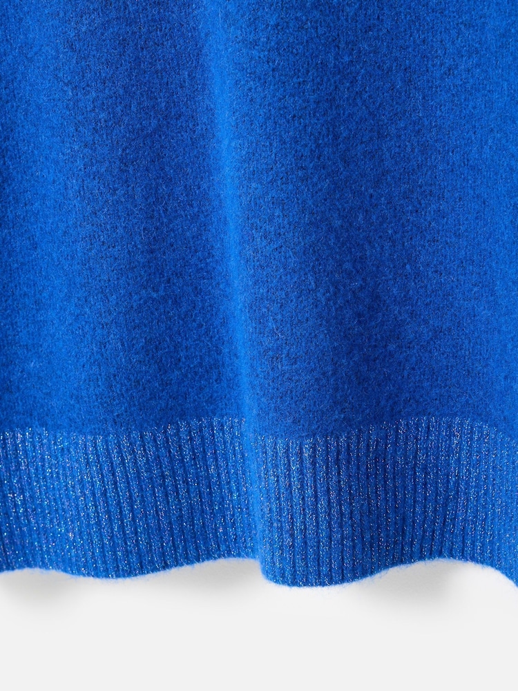 Oliver Bonas Blue Sparkle Crew Neck Knitted Jumper - Image 6 of 6