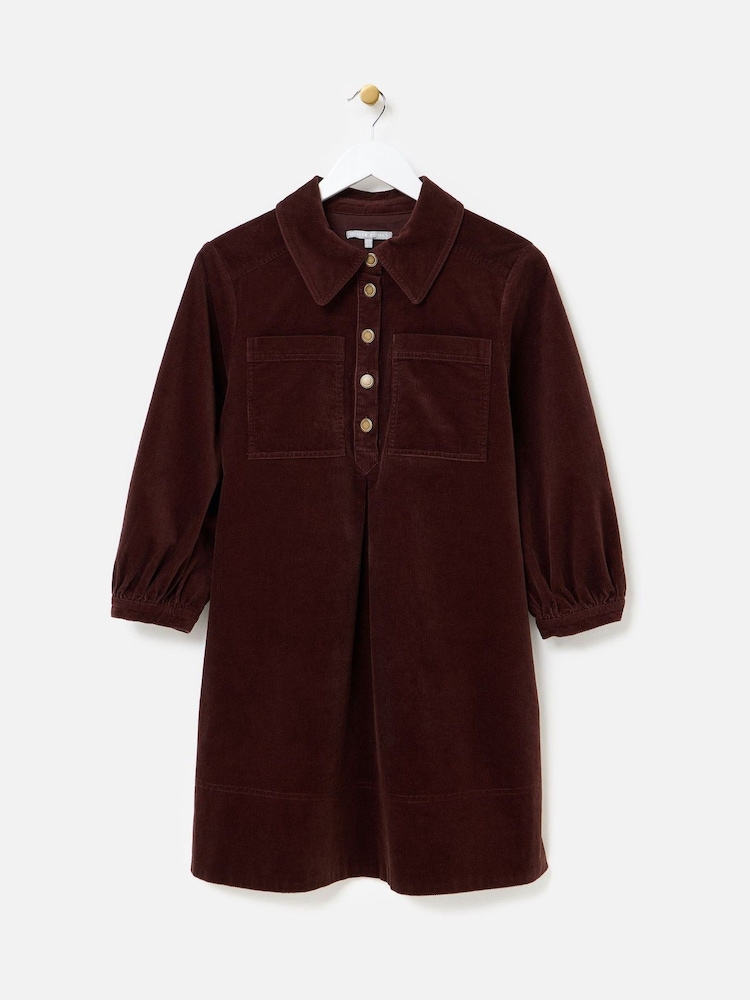 Buy Oliver Bonas Brown Corduroy Collared Mini Shirt Dress from Next USA