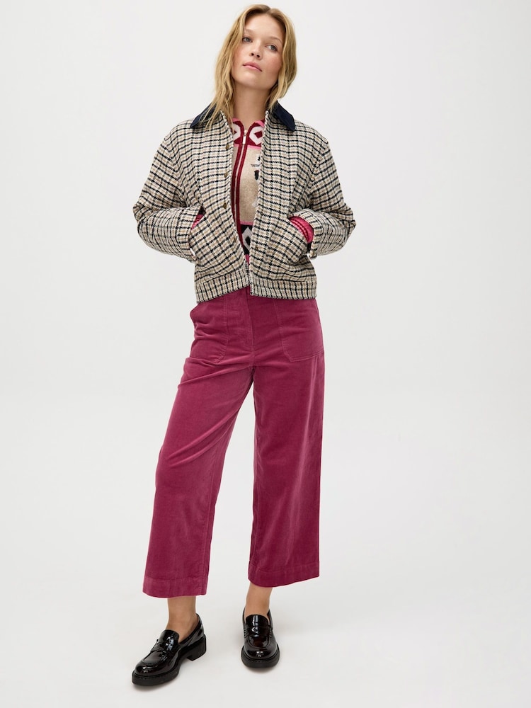 Oliver Bonas Natural Checked Jacket - Image 1 of 8 Oliver Bonas Natural Checked Jacket - Image 1 of 8