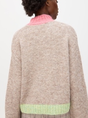 Oliver Bonas Natural Side Stripe Heavyweight Scarf - Image 2 of 8