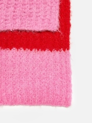 Oliver Bonas Red Striped Knitted Scarf - Image 3 of 5