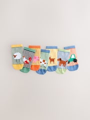 Stripe Farm Animals Cotton Rich Trainer Socks 7 Pack - Image 1 of 3