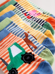Stripe Farm Animals Cotton Rich Trainer Socks 7 Pack - Image 2 of 3