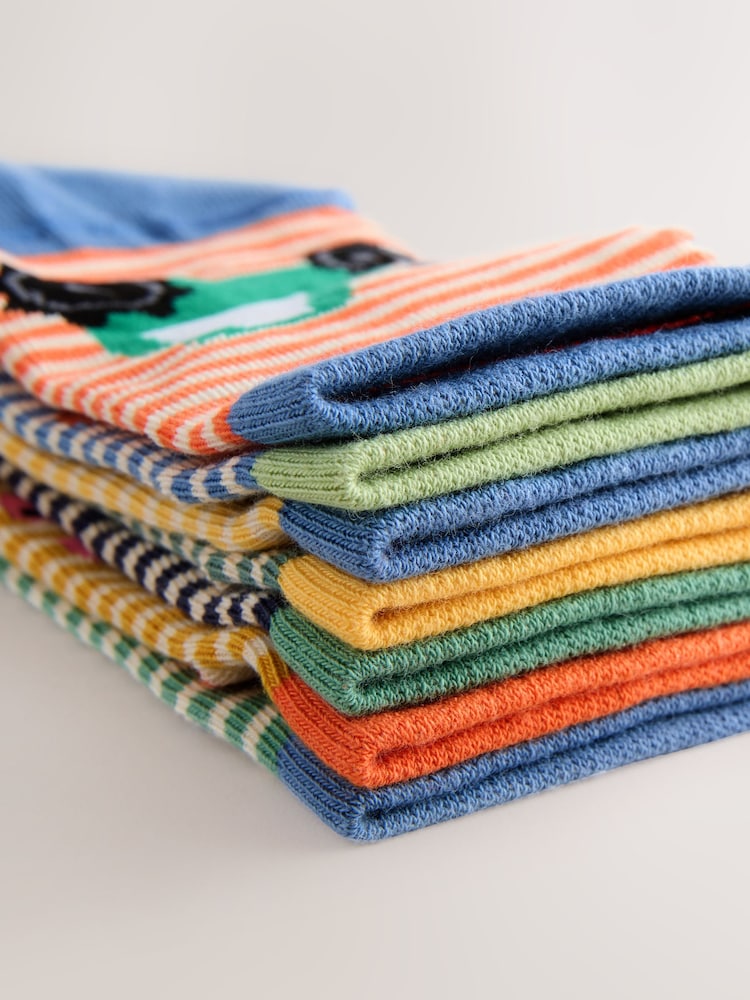 Stripe Farm Animals Cotton Rich Trainer Socks 7 Pack - Image 3 of 3
