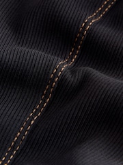 Black 2 in 1 Woven Mix Belted Midi Dress - Image 6 of 8