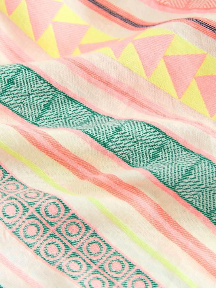 Neon-Pink, Streifen - Mini-Sommerkleid mit Trägern und Umschlag - Bild 3 von 3 Neon-Pink, Streifen - Mini-Sommerkleid mit Trägern und Umschlag - Bild 3 von 3