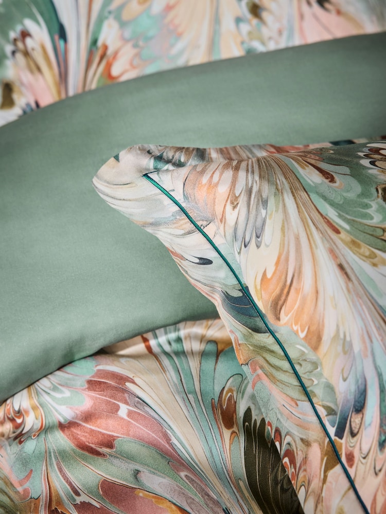 300TC Cotton Sateen Marble Duvet Cover and Pillowcase Set - Imagen 2 de 4