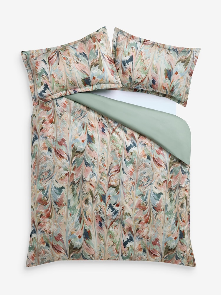 300TC Cotton Sateen Marble Duvet Cover and Pillowcase Set - Imagen 4 de 4
