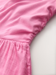 Fluro Pink - Bandeau Jersey Woven Mix Mini Summer Dress - Bild 6 von 7