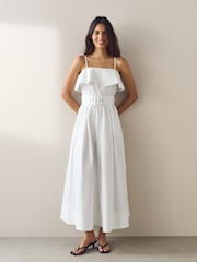 White Occasion Foldover Belted Maxi Dress - Image 1 of 8