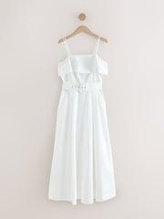 White Occasion Foldover Belted Maxi Dress - Image 6 of 8