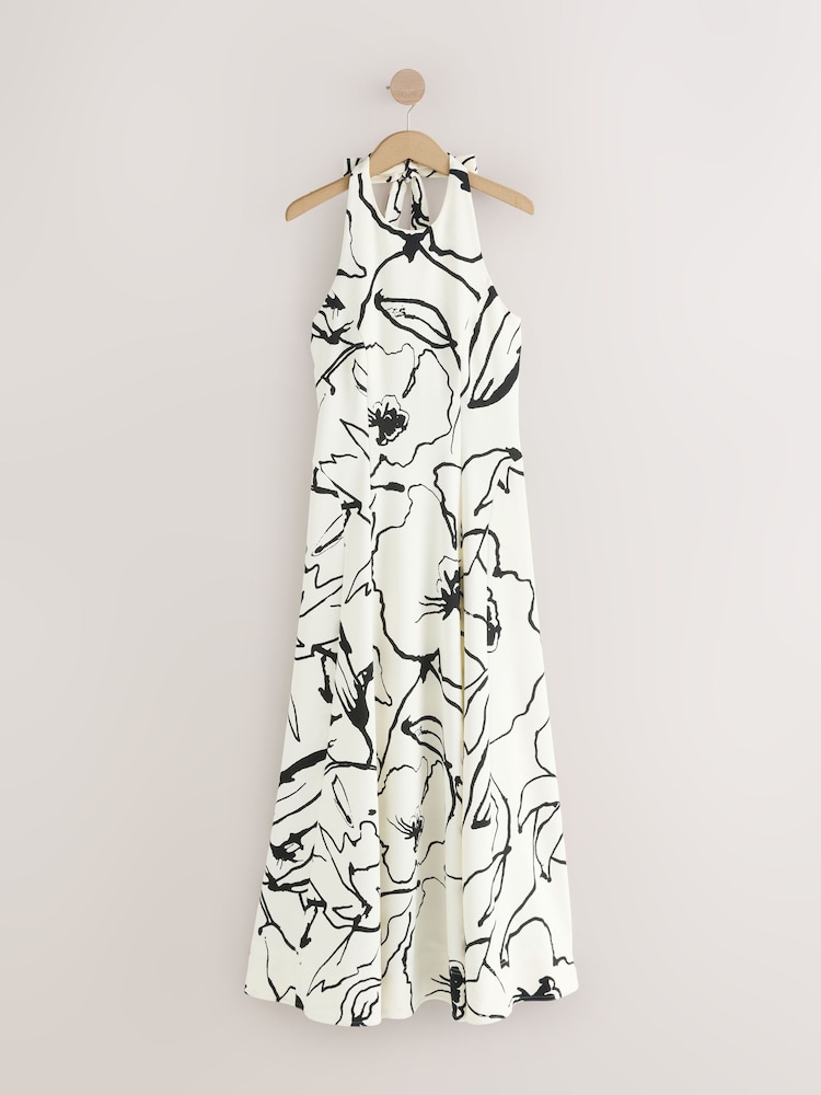 white lace halter top dress Women's Angelic Beauty Halter Lace Mini Dress in White main image 1