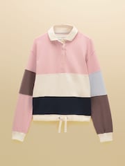 Pink & Blue Colour Block - Rugbyoverhemd met lange mouwen en kraag van katoen - Afbeelding 10 van 10