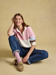 Pink & Blue Colour Block - Rugbyoverhemd met lange mouwen en kraag van katoen - Afbeelding 3 van 10