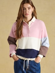 Pink & Blue Colour Block - Rugbyoverhemd met lange mouwen en kraag van katoen - Afbeelding 8 van 10