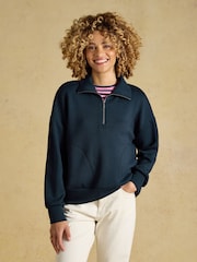 Joules Navy Soft Quarter Zip Sweatshirt - Image 1 of 7