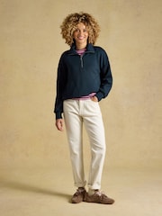Joules Navy Soft Quarter Zip Sweatshirt - Image 3 of 7