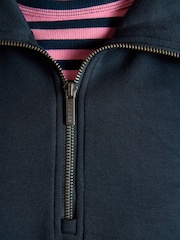 Joules Navy Soft Quarter Zip Sweatshirt - Image 4 of 7