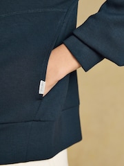 Joules Navy Soft Quarter Zip Sweatshirt - Image 6 of 7